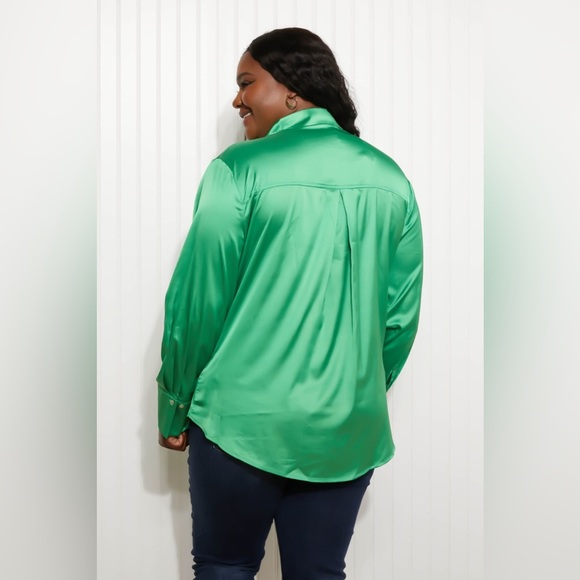 GeeGee New Love Satin Button Down Shirt - Picture 3 of 10